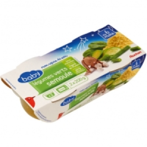 Auchan Baby Bol Légumes Verts Semoule Dès 6 mois 200g X 2