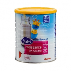 Auchan Baby Lait de croissance 3ème âge - Dès 12 mois Standard Boîte Poudre 900g