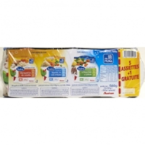 Auchan Baby Assiette Légumes Viande Poisson 5+1Gratuit Dès 18 mois 260g X 6