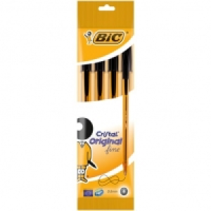 Lot de 4 stylos bille Cristal Original pointe fine 0.8 mm - noir 1.59&nbsp;&euro;