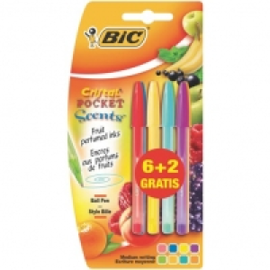 Lot de 8 stylos bille Cristal Pocket Scents pointe moyenne - assortime 3.59&nbsp;&euro;