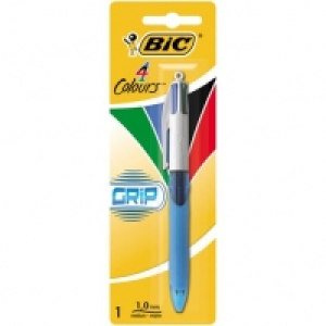 Bic Stylo bille 4 colours Grip pointe moyenne - noir, bleu, vert, rouge