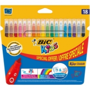 Bic Feutres de coloriage x18 - pointe moyenne - Kid Couleur