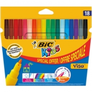 Bic Pochette de 18 feutres Kids Visa pointe fine
