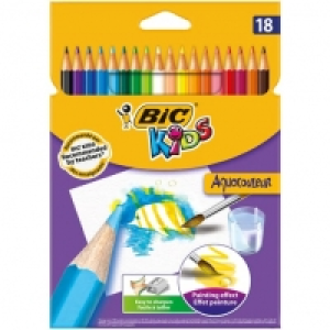 Bic Pochette de 18 crayons de couleur Aquacouleur