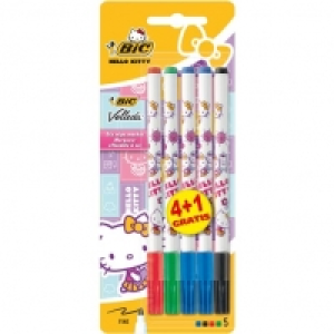 Bic Lot de 5 marqueurs effacables Velleda Hello Kitty pointe fine - assort