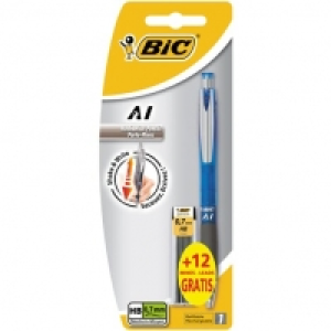 Bic Porte-mines AI 0.7 mm HB + une recharge de 12 mines - coloris bleu