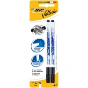 Bic Lot de 2 marqueurs effacables Velleda pointe fine - noir