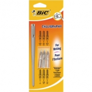 Bic Porte-plume Calligraphie + 6 plumes &agrave; palette - coloris gris