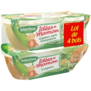 BlÉdina IDÉE DE MAMAN Légumes Verts Champignons Dès 8 mois 200g X 4