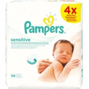 Pampers Lingettes Sensitive 4 paquets de 56 lingettes