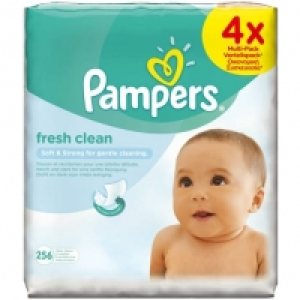 Pampers Lingettes Fresh Clean 4 paquets de 64 lingettes