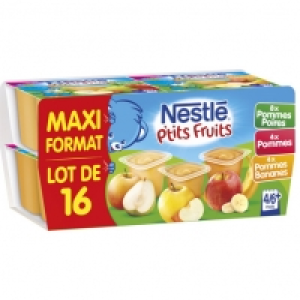 NestlÉ PTIT FRUITS Pomme + Poire + Pomme + Banane Dès 6 mois 100g X 16