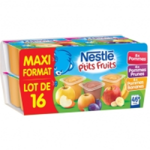 NestlÉ PTIT FRUITS Pomme + Banane + Prune Dès 6 mois 100g X 16