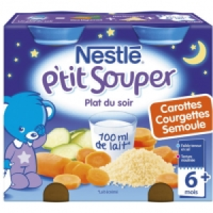 NestlÉ PTIT SOUPER Carottes - Courgettes - Semoule Dès 6 mois 200g X 2
