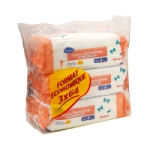 Auchan Baby Lingettes Bébé Douceur Au Lait, Recharge 3X 64