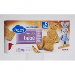 Auchan Auchan Baby 20 Biscuits Croissance - 2 Sachets Fraîcheur De 10 Biscuits Dès 12 moi