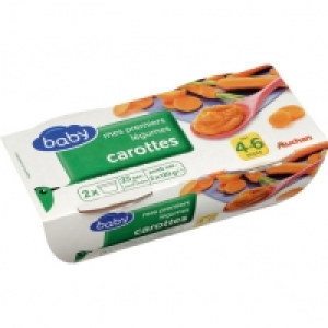 Auchan Baby Bol Mes Premiers Légumes - Carottes Dès 4 mois 120g X 2