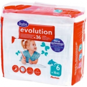 Auchan Baby ÉVOLUTION Couches Culottes Standard T6 (+ de 16 kg) X36