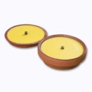 Bougie dans coupelle en terre cuite + 1 recharge 3.99 €