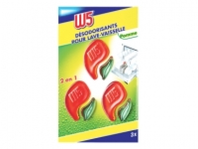 3 désodorisants 2 en 1 pour lave-vaisselle 1.49 €