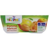 Spar Les Tilapins Pomme abricot sans morceaux - Dès 5 mois 4x100g