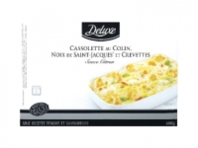 Cassolette au colin, Saint-Jacques et crevettes sauce citron