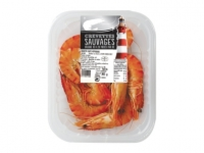 Grosses crevettes sauvages cuites enti&egrave;res