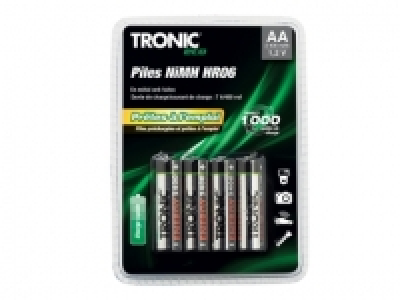 4 piles NiMH pr&eacute;charg&eacute;es et rechargeables