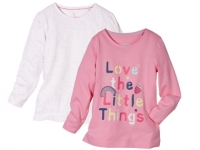 Lidl  2 t-shirts manches longues fille