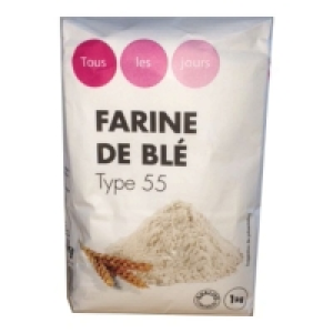 Farine t55 1kg 0.66 €