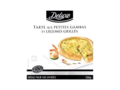 Tarte aux petites gambas et légumes grillés