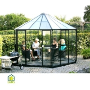 Serre LAMS jardin dhiver hera 9000 laqu&eacute; noir + base