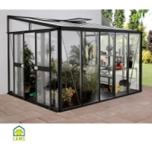 Serre LAMS jardin dhiver helena 8600 laqu&eacute; noir + base