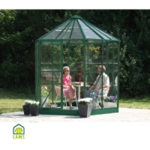 Serre LAMS jardin dhiver hera 4500 laqu&eacute; vert + base