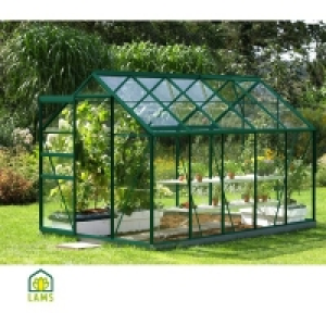 Serre LAMS venus 6200 aluminium laqu&eacute; vert & verre trempe