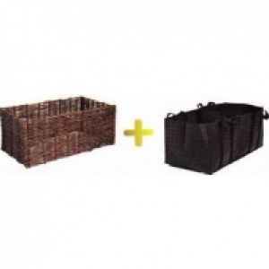 Potager en osier tressé 100x100x20cm 23.77 €