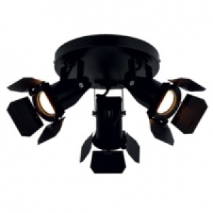 Colours Plafonnier 3 spots Hollywood Noir mat 50W