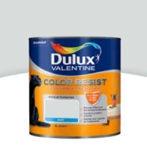 Dulux Valentine Peinture Col. Resist murs et boiseries blanc argent mat 1L