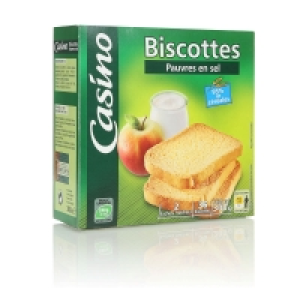 Biscottes - Nature - Taux de sel réduit - 36 biscottes 300g 1.42 €