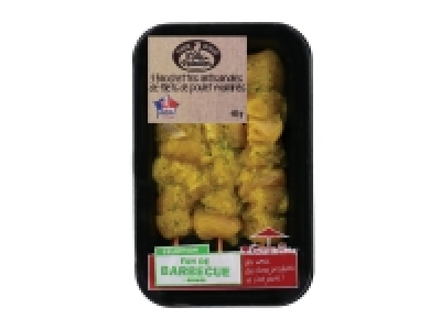 3 brochettes artisanales de filets de poulet marinés au citron