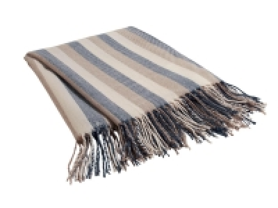 Plaid en maille à franges