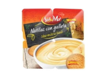 4 crèmes saveur vanille sur biscuit