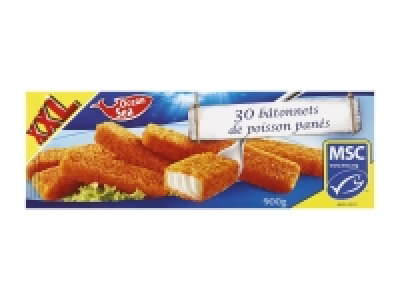 30 bâtonnets de poisson panés