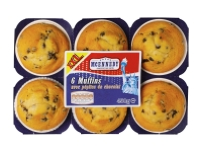 6 muffins aux pépites de chocolat 1.35 €