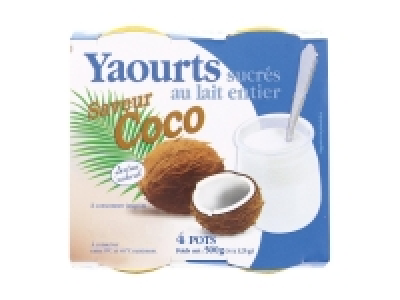 4 yaourts saveur coco