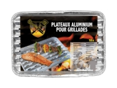 10 plateaux aluminium pour grillades