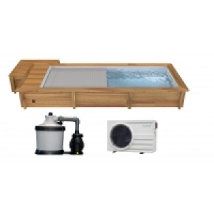 Piscine urbaine 6x2.5x1.33m ac couverture+coffre+filtration+chauffage