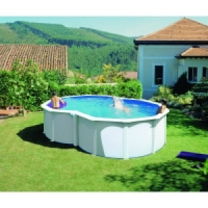 Piscine en acier blanc en 8 VARADERO 550x340x120cm