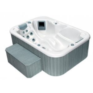 Spa portable SP-2.18 SB cuve blanc marbré habillage composite gris